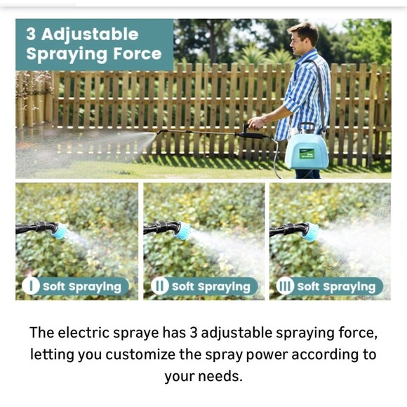 VAXMAY 2 Gallon Battery Powered Electric Sprayer with Adjustable Speed & Nozzles - Picture 16 of 16